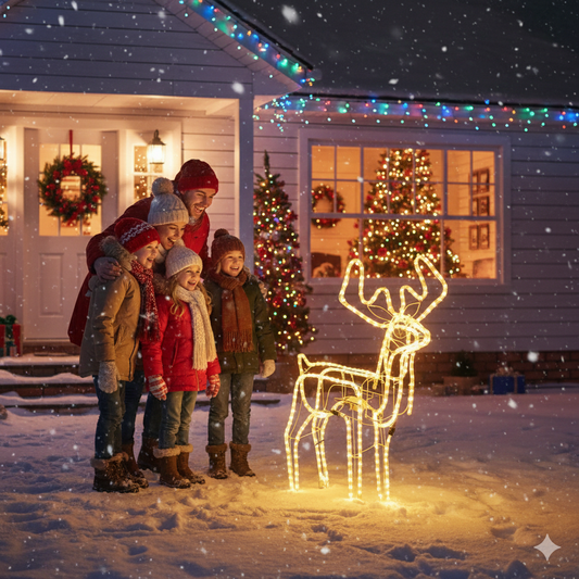 Reno navideño con luces LED (100 cm)